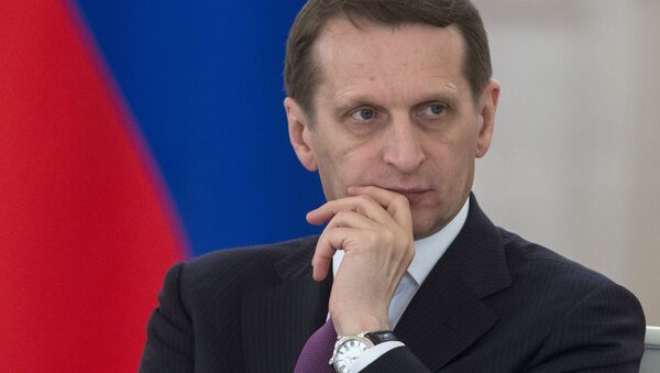April 21, 2014. State Duma Speaker Sergei Naryshkin at a joint meeting of the Russian State Council and the Council for the Implementation of Priority National Projects and Demographic Policy held by Russian President Vladimir Putin in the Kremlin. - Sputnik International
