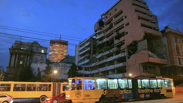 Building afflicted by NATO bombing, Central Belgrade - Sputnik International