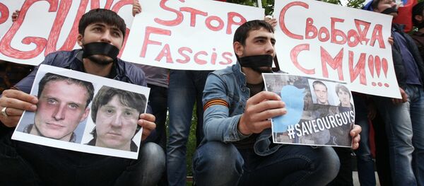 Rally in support of Russian journalists detained in Ukraine Rally in support of Russian journalists detained in Ukraine - Sputnik International