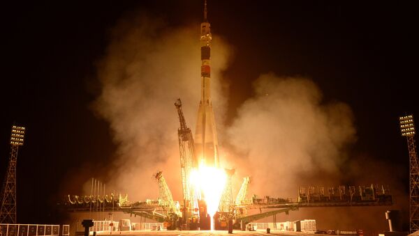 Launch of the Soyuz-FG space rocket with the transport Soyuz TMA-13M manned spacecraft - Sputnik International