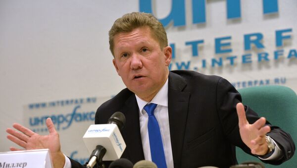 Gazprom CEO Alexei Miller at a news conference in Moscow on the situation with gas supplies to Ukraine - Sputnik International