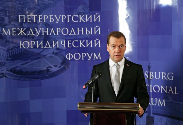 Russian Prime Minister Dmitry Medvedev at the International Legal Forum in St. Petersburg - Sputnik International