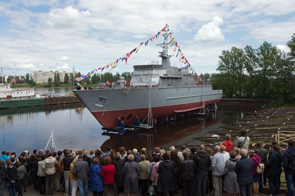 Ceremony to introduce the mine countermeasures vessel Alexander Obukhov in St. Petersburg - Sputnik International
