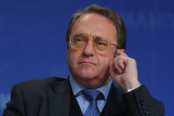 Russian Deputy Foreign Minister Mikhail Bogdanov at the celebration of the International Day of Solidarity with the Palestinian People in Moscow. - Sputnik International