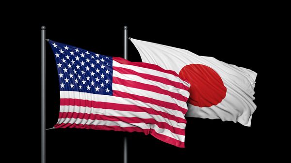 Flags of United States and Japan - Sputnik International