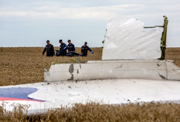 Collecting bodies on Malaysian Boeing 777 crash site near Shakhtyorsk - Sputnik International