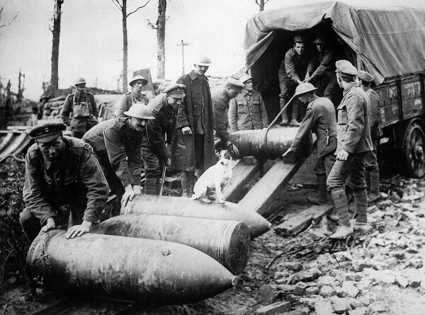 Unloading shells. First World War. Unloading shells. First World War. - Sputnik International
