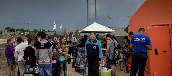 Ukrainian refugees in Russia's Rostov region Ukrainian refugees in Russia's Rostov region - Sputnik International