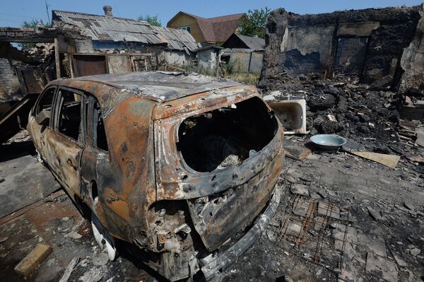 A ruined house in the city of Donetsk after the Ukrainian Army shelling - Sputnik International