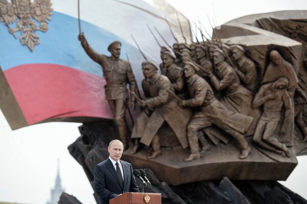 Vladimir Putin Attends Unveiling of Monument to WWI Heroes - Sputnik International
