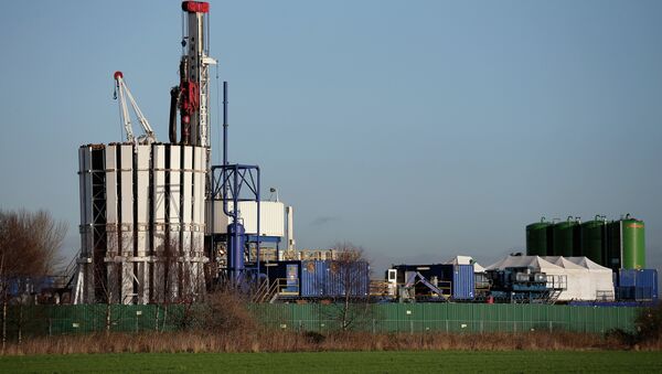A general view of the Barton Moss gas fracking exploration facility on January 13, 2014 in Barton, England - Sputnik International