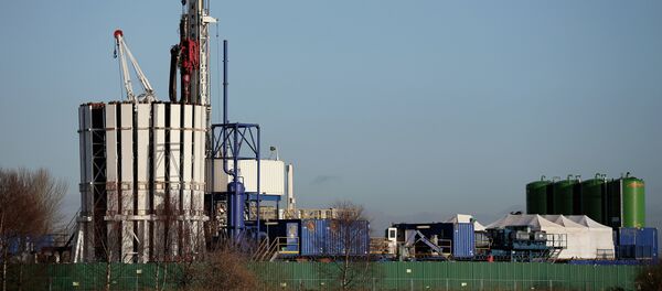 A general view of the Barton Moss gas fracking exploration facility on January 13, 2014 in Barton, England - Sputnik International