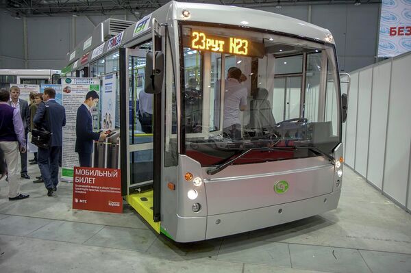 Wireless trolleybus on AutoSib expo in Novosibirsk - Sputnik International