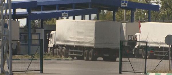 First Trucks Carrying Russian Humanitarian Aid Crossed Ukrainian Border First Trucks Carrying Russian Humanitarian Aid Crossed Ukrainian Border - Sputnik International