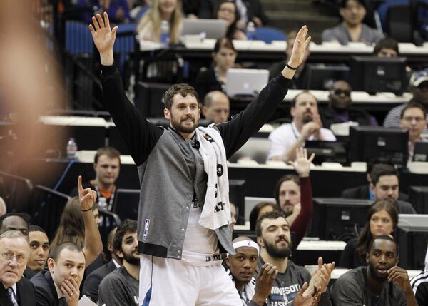 NBA All-Star Forward Kevin Love in a match against the Lakers - Sputnik International