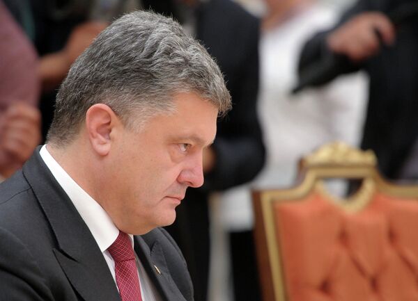 ukraine's President Petro Poroshenko during a trilateral meeting between Russia, Ukraine and the Organization for Security and Cooperation in Europe (OSCE) in Belarus' capital Minsk. - Sputnik International