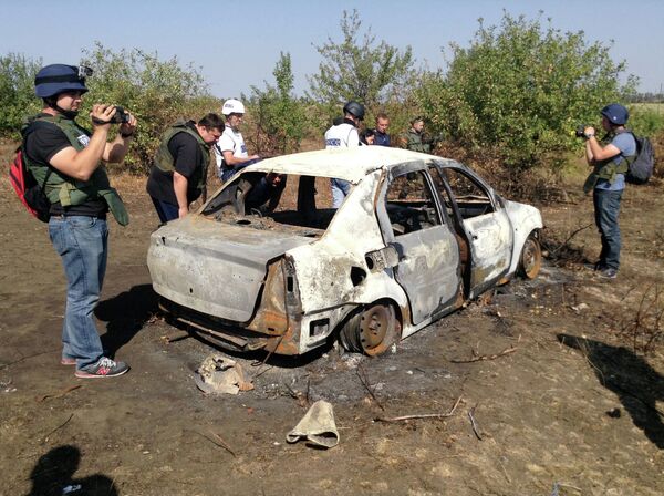 Place, where Stenin's car was hit by the Ukrainian military - Sputnik International