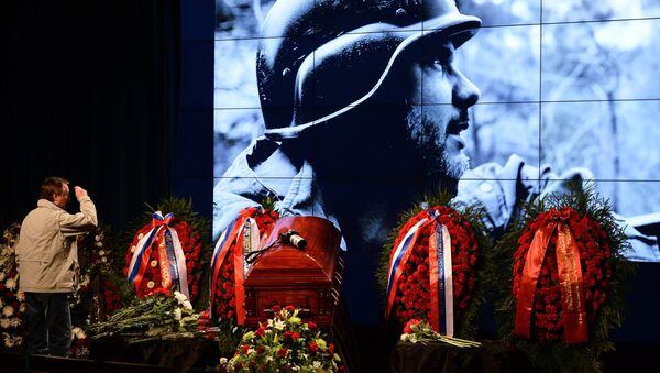 Farewell ceremony for Andrei Stenin, Russian journalist. - Sputnik International