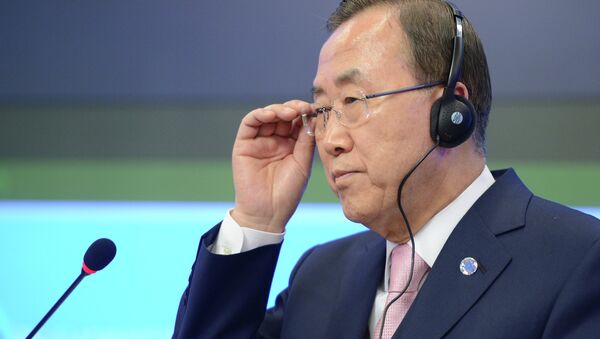 UN Secretary General Ban Ki-moon welcomed the ceasefire in Ukraine - Sputnik International