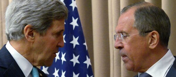 US Secretary of State John Kerry told Russian Foreign Minister Sergei Lavrov to ignore US President Barack Obama’s statement when the president listed Russia as one of the main threats to the world on par with terrorism and the Ebola virus. US Secretary of State John Kerry told Russian Foreign Minister Sergei Lavrov to ignore US President Barack Obama’s statement when the president listed Russia as one of the main threats to the world on par with terrorism and the Ebola virus. - Sputnik International