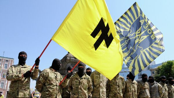 Fighters of the Azov Regiment in Kiev, 2014. - Sputnik International