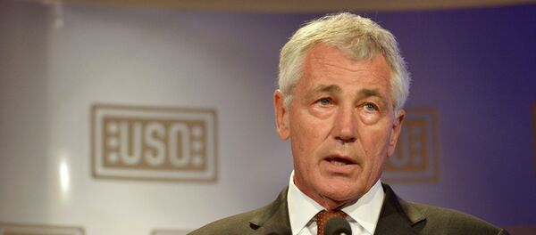 Secretary of Defense Chuck Hagel delivers remarks to launch the 2014 USO Gala held in Washington, D.C. Oct. 17, 2014. Secretary of Defense Chuck Hagel delivers remarks to launch the 2014 USO Gala held in Washington, D.C. Oct. 17, 2014. - Sputnik International