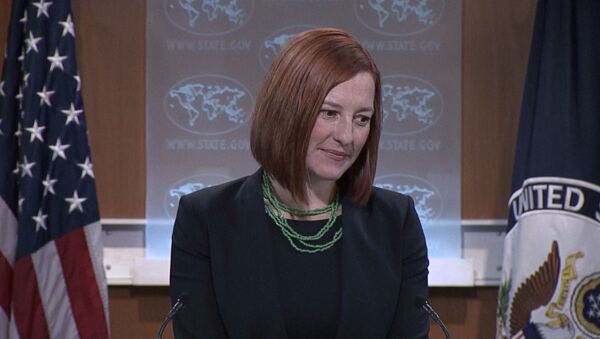 State Department spokesperson Jen Psaki announced that the United States denounces the movement of large military convoys in the Donetsk region, but does not have any proof that the heavy artillery and tanks belong to Russia. - Sputnik International