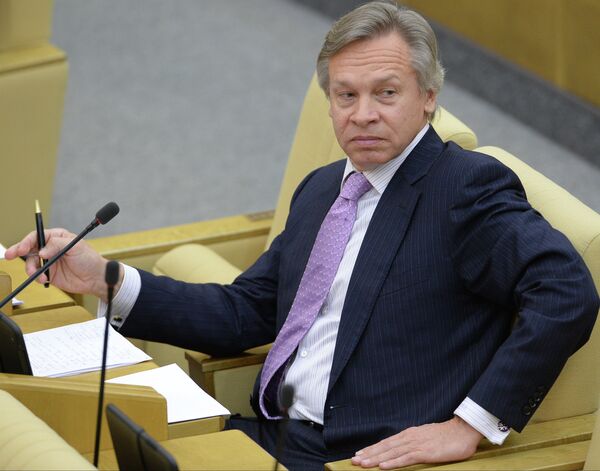 Alexei Pushkov, the Head the Russian lower parliamentary house's foreign affairs committee says that German BND foreign intelligence agency's conclusions on the alleged downing of the Malaysian Boeing crash in eastern Ukraine can be interpreted in a way that implicates Kiev in the crash, as mush as the local militias. - Sputnik International