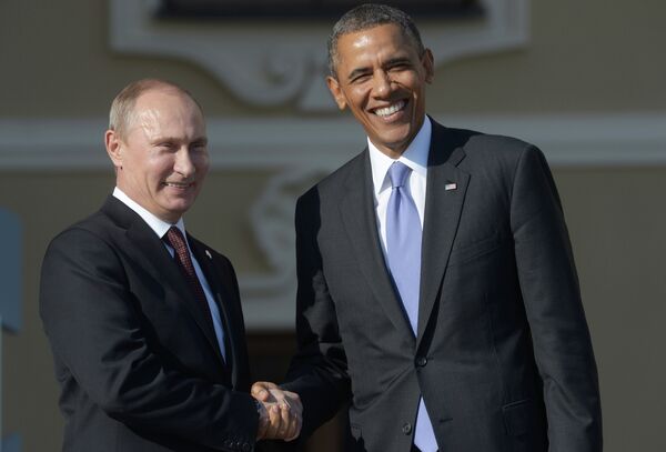 Russian President Vladimir Putin (L) and US President Barack Obama (R) . - Sputnik International